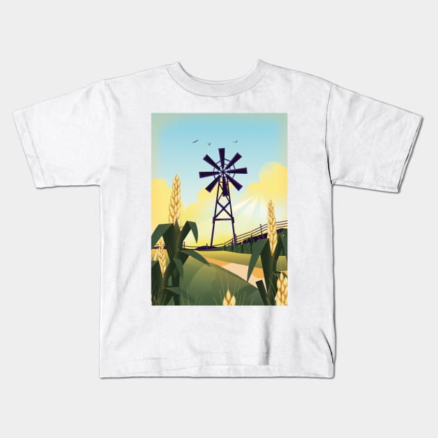 Rural Farmyard Kids T-Shirt by nickemporium1